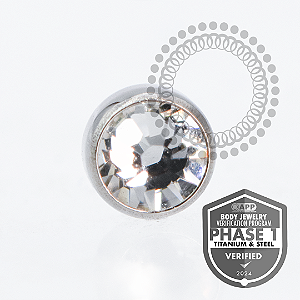 TT15 Topo Pedra Cristal Flat Back Push Pin Titânio Mill®