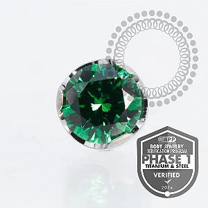 TT19 Topo Zirconia Verde Disco Push Pin Titânio Mill®