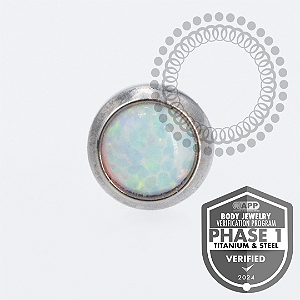 TT20 Topo Opala Branca Flat Back Push Pin Titânio Mill ®