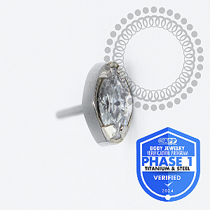 TT45 Topo CZ Navete Push Pin Titânio Mill®