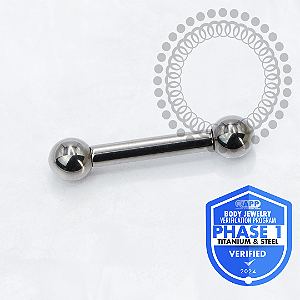 TT52  Barbell Reto 2.0mm Rosca Interna Titânio Mill®