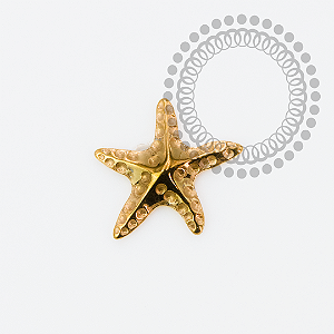 TN2157 Topo Estrela do Mar Push Pin Titânio PVD Gold