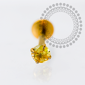 TN2140 Labret CZ Amarela  Titânio PVD Gold