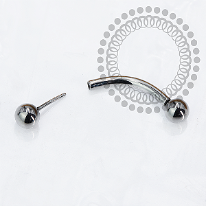 TN2173  Microbell Curvo Push Pin Titânio ASTM F136