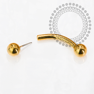 TN2174  Microbell Curvo Push Pin Titânio PVD Gold