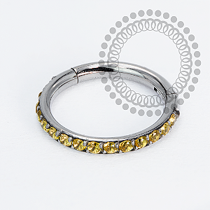TN2176 Segmento Cravejado Amarelo  Titânio ASTM F136