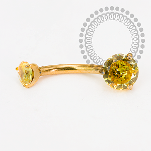 TN2200 Navel CZ  Amarela Titânio PVD Gold