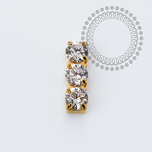 TN2297 Topo Barrinha 3 CZ Titânio PVD Gold