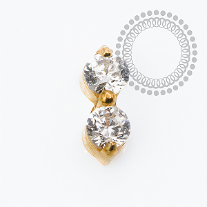 TN2346 Topo Micro Zirconia Dupla Titânio PVD Gold