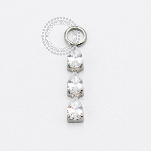 TN2390 Pingente 3 Gotas CZ Titanio ASTM F136