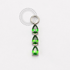 TN2392 Pingente 3 Gota CZ Verde Titanio ASTM F136