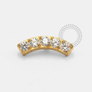 TN2393 Topo Cluster 5 CZ  Titânio PVD Gold