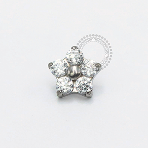 TN2380 Topo Flor Zirconias 3.8mm Titânio ASTM F136