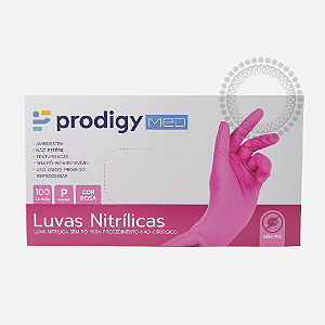 DC11 Caixa Luvas Rosa Nitrílica S/Pó  Prodigy