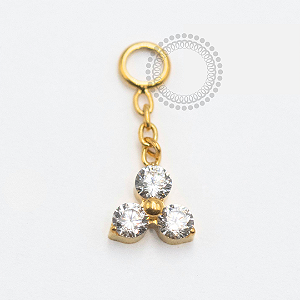 TN2398  Pingente Trinity Titânio PVD Gold