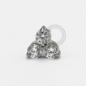 TN2404 Topo Micro Triniy CZ Push Pin Titânio ASTM F136