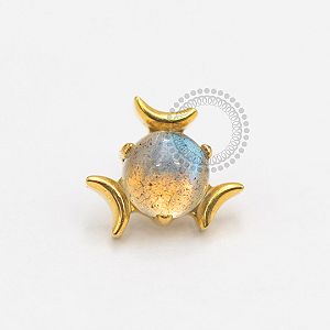 TN2406 Topo Labradorite Spiner Titânio PVD Gold