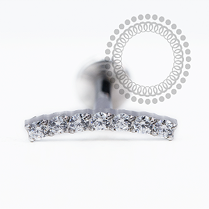 PB149 Labret Mini Cluster 7 CZ Aço 316L