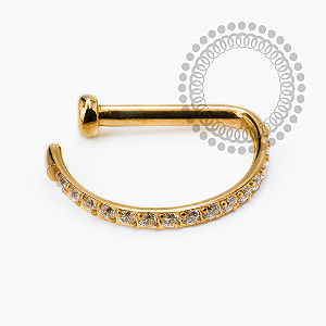 TN2417 D-Ring Cravejado Titânio PVD Gold