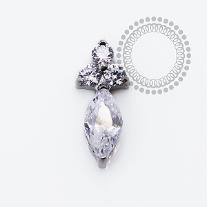 TN2480 Topo Mini Marquise CZ Titânio ASTM F136