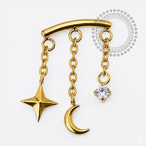 TN2500 Topo Arco Ping. Universo CZ Titânio PVD Gold