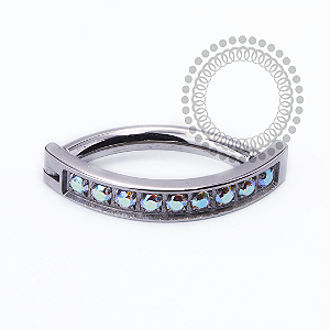 TN2503 Navel Belly Clicker CZ Boreal Titânio ASTM F136
