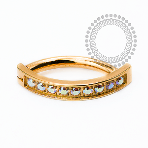 TN2504 Navel Belly Clicker CZ Boreal Titânio PVD Gold