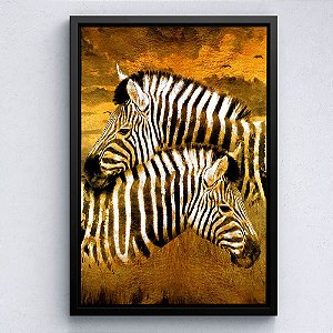 Quadro Casal de Zebras