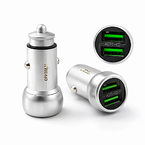 Carregador Veicular Lúmen+ Dual USB Fast Charge com Cabo Integrado