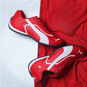 Tênis masculino Puma Ferrari New Vermelho Branco