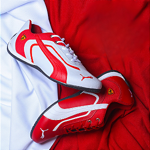 Kit 2 Tênis Puma Ferrari New Branco Vermelho e Vermelho Branco