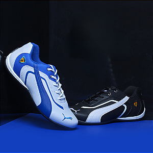 Kit 2 Tênis Puma Ferrari New Preto e Branco Azul