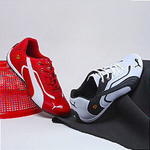 Kit 2 Tênis Puma Ferrari New Vermelho e Branco Preto