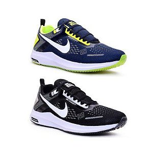 Kit 2 Tênis Nike Zoom Azul Marinho Vermelho e Marinho Verde - Duster shoes