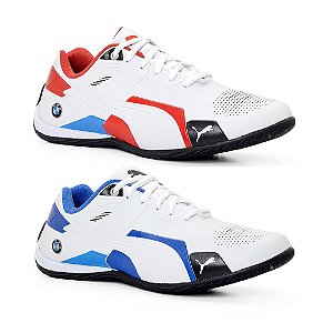 Kit 2 Tênis Puma Bmw Future Branco Vermelho e Branco Azul