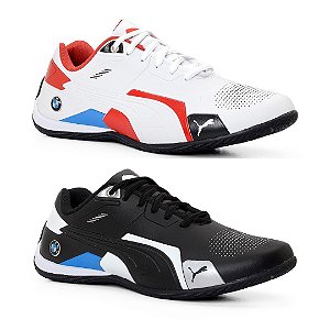 Kit 2 Tênis Puma Bmw Future Preto Branco e Branco Vermelho