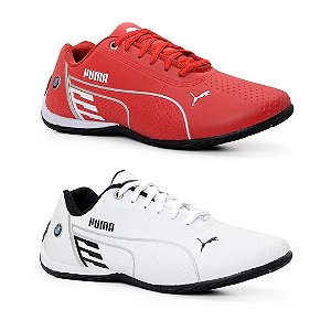 Kit 2 Tênis Puma Bmw Vermelho e Branco Preto