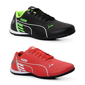 Kit 2 Tênis Puma Bmw Vermelho e Preto Verde