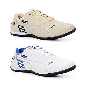 Kit 2 Tênis Puma Bmw Bege e Branco Azul
