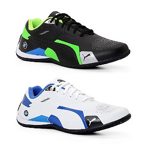 Kit 2 Tênis Puma Bmw Future Preto Verde e Branco Azul