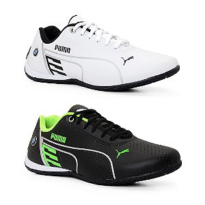 Kit 2 Tênis Puma Bmw Preto Verde e Branco Preto