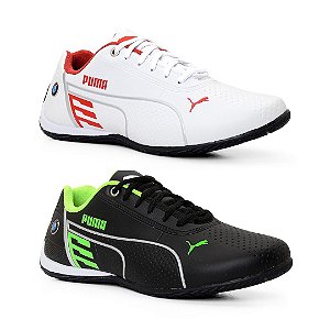 Kit 2 Tênis Puma Bmw Preto Verde e Branco Vermelho