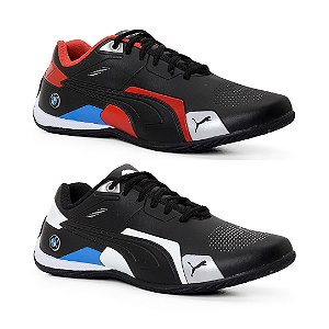 Kit 2 Tênis Puma Bmw Future Preto Vermelho e Preto Branco