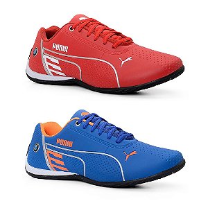 Kit 2 Tênis Puma Bmw Azul Celeste e Vermelho