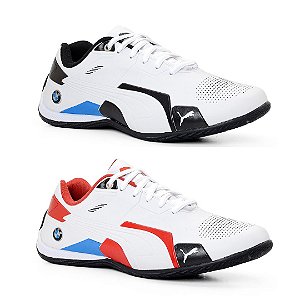 Kit 2 Tênis Puma Bmw Future Branco Vermelho e Branco Preto