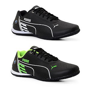 Kit 2 Tênis Puma Bmw Preto Branco e Preto Verde