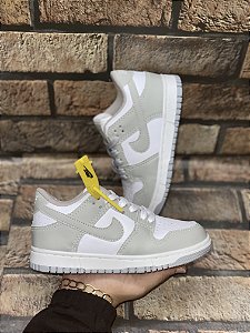 Tênis Dunk Low Infantil Branco Cinza