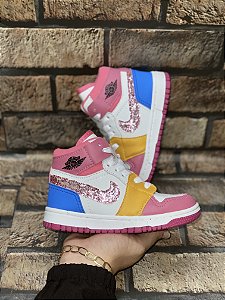 Tênis Air Jordan Infantil Rosa Gliter
