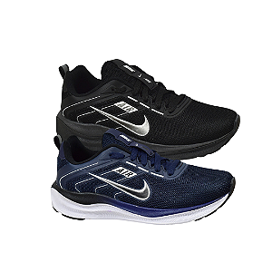 Kit 2 Tênis Nk Running V2 Preto e Azul Marinho