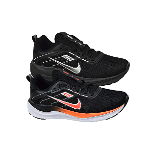 Kit 2 Tênis Nk Running V2 Preto e Preto Laranja